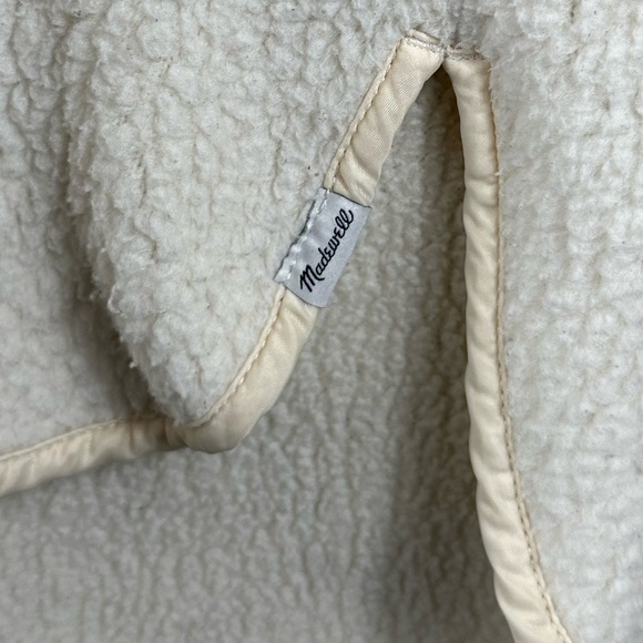 Madewell Women’s Polartec Fleece Popover Jacket Size Medium - Antique Cream - Picture 4 of 7